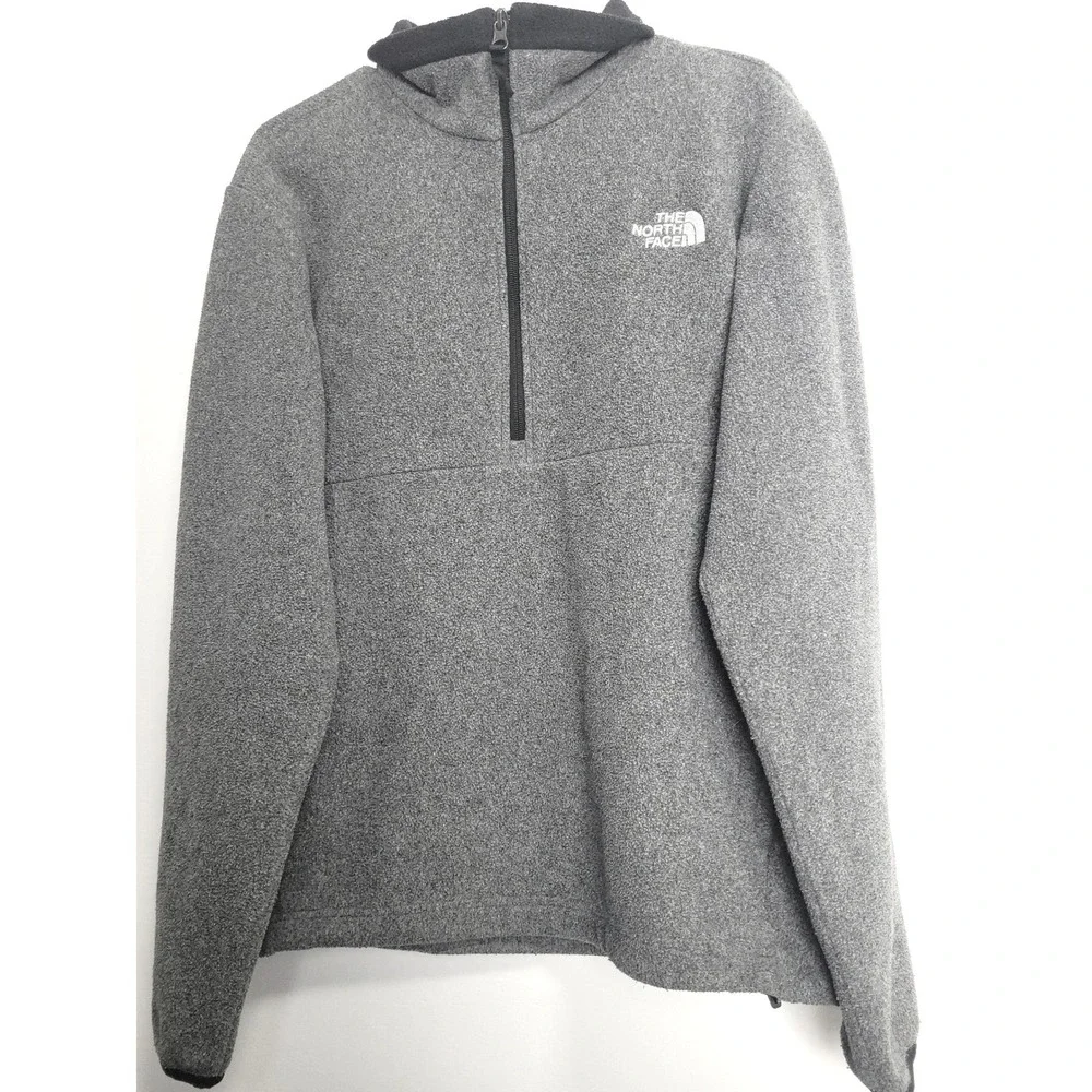 The North Face Mens Grey Quarter Zip Fleece Pullover Jacket Small S Regular